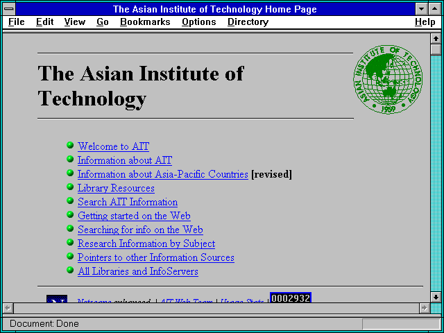 Screenshot of The Asian Institute of Technology Home Page