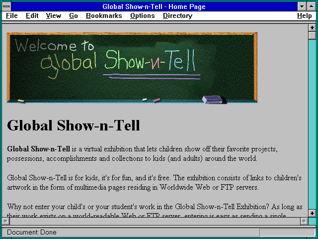 Screenshot of Global Show-n-Tell - Home Page