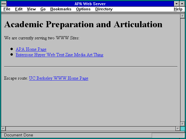 Screenshot of APA Web Server