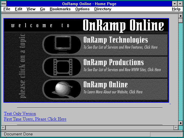 Screenshot of OnRamp Online - Home Page