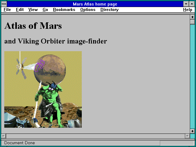 Screenshot of Mars Atlas home page