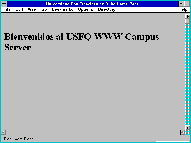 Screenshot of Universidad San Francisco de Quito Home Page