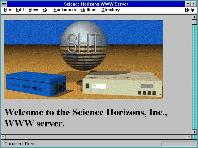 Screenshot of Science Horizons WWW Server