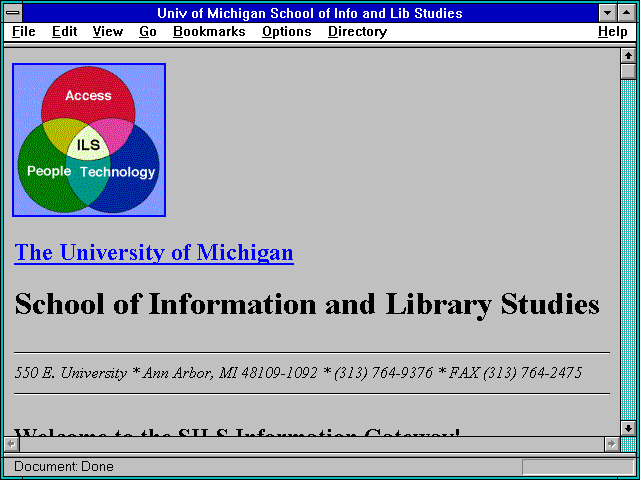 Screenshot of Univ of Michigan School of Info and Lib Studies