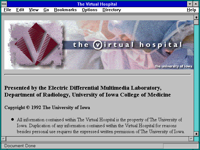 Screenshot of The Virtual Hospital