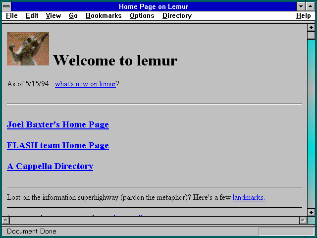 Screenshot of Home Page on Lemur
