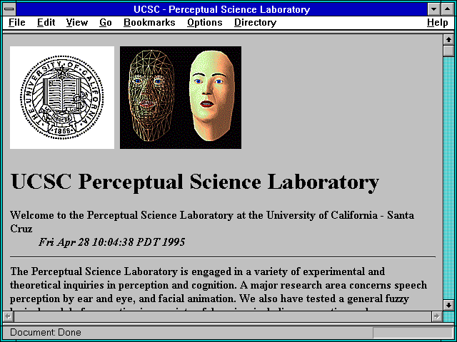 Screenshot of Universtity of California-Santa Cruz Perceptual Science Laboratory