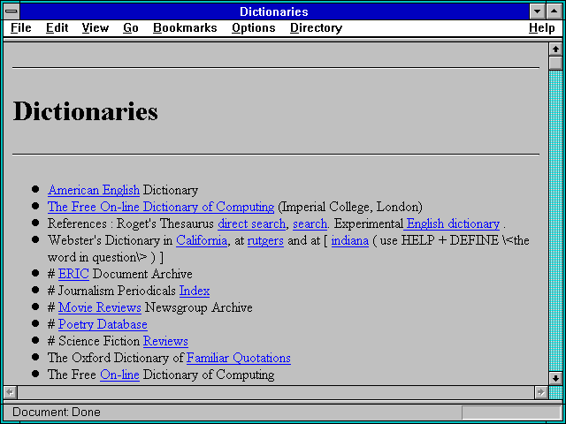Screenshot of Dictionaries