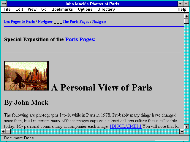 Screenshot of John Mack's Photos of Paris
