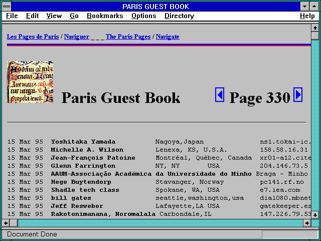 Screenshot of PARIS GUEST BOOK