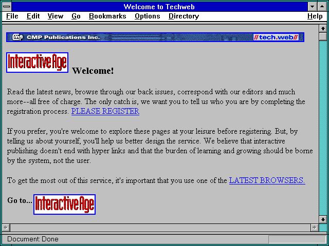 Screenshot of Welcome to Techweb