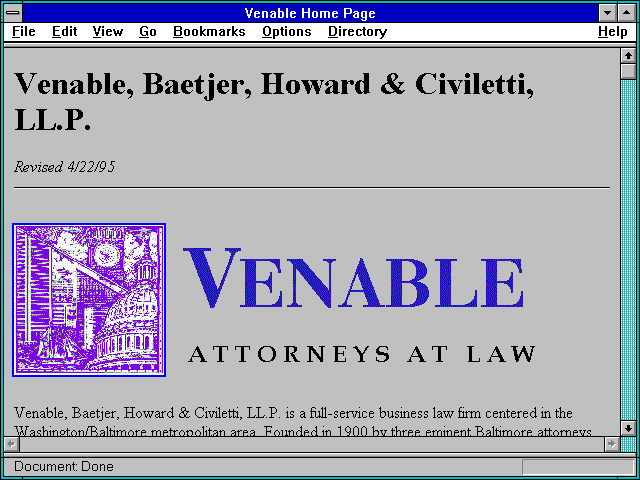 Screenshot of Venable Attorneys at Law