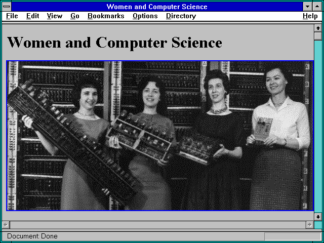 Screenshot of Women and Computer Science