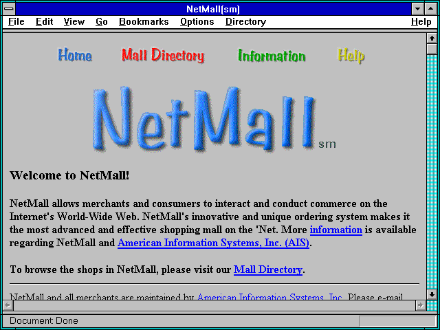 Screenshot of NetMall(sm)