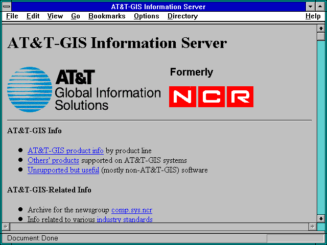 Screenshot of AT&T-GIS Information Server