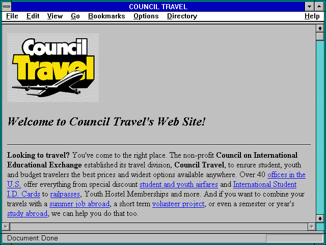 Screenshot of Council on International Educational Exchange