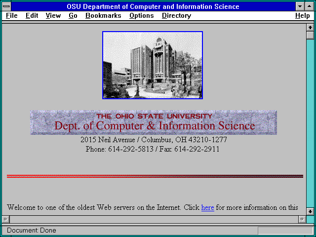 Screenshot of OSU Department of Computer and Information Science