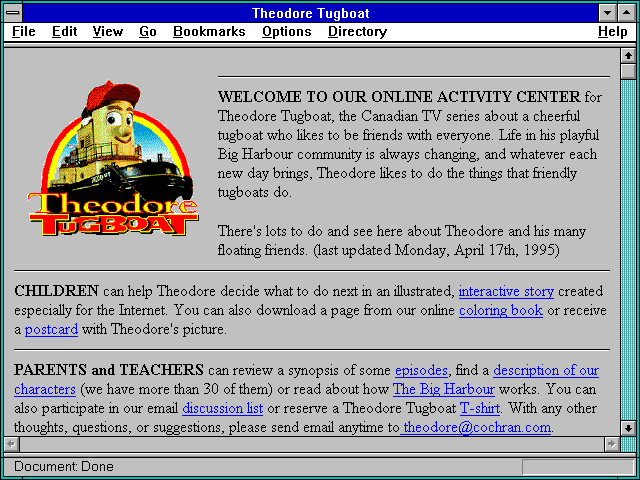 Screenshot of Theodore Tugboat -- an interactive story for young children