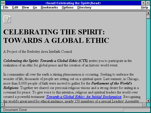 Screenshot of Celebrating the Spirit