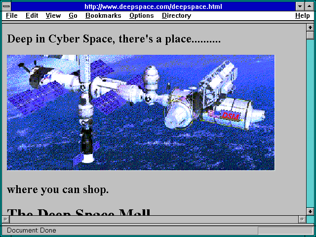 Screenshot of http://www.deepspace.com/deepspace.html