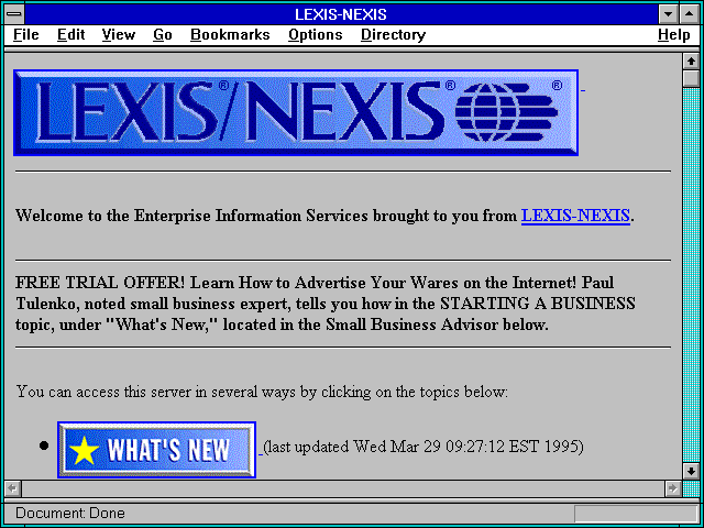 Screenshot of LEXIS-NEXIS