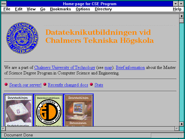 Screenshot of Home-page for CSE Program