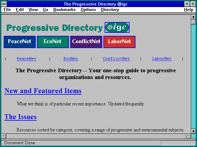 Screenshot of Institute for Global Communications
