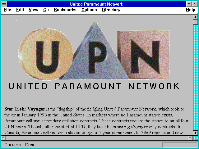 Screenshot of United Paramount Network