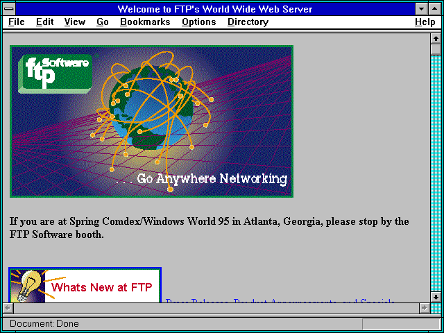 Screenshot of Welcome to FTP's World Wide Web Server