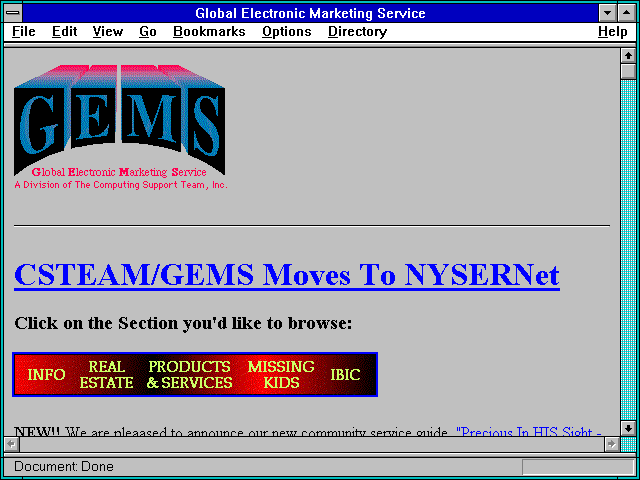Screenshot of Global Electronic Marketing Service
