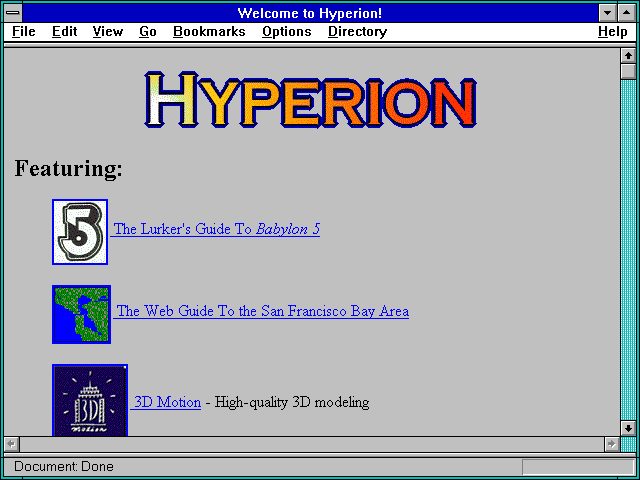 Screenshot of Welcome to Hyperion!