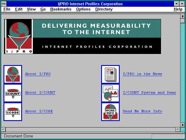 Screenshot of I/PRO Internet Profiles Corporation