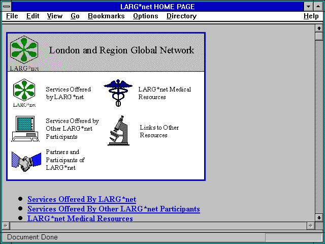 Screenshot of LARG*net HOME PAGE