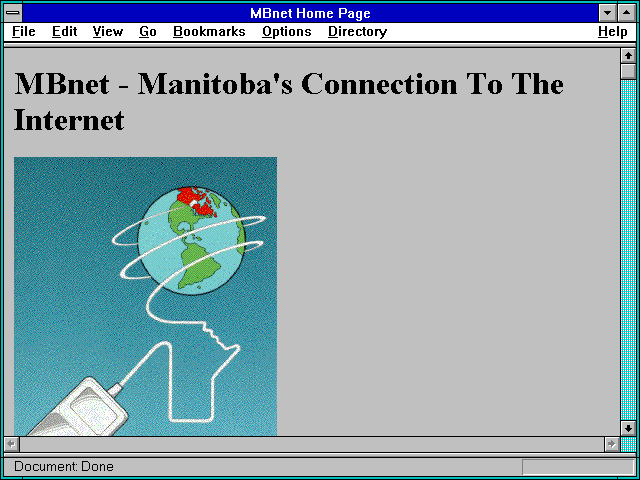 Screenshot of MBnet Home Page