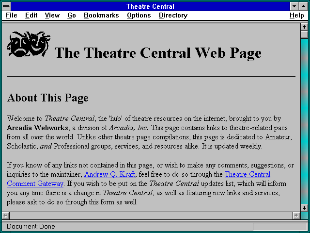 Screenshot of Theatre Central