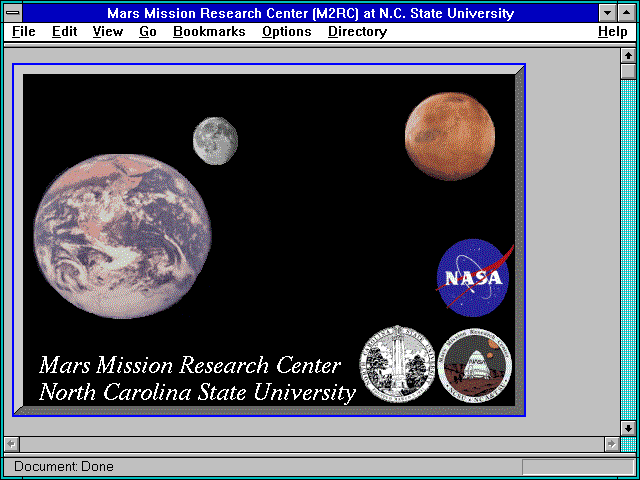 Screenshot of Mars Mission Research Center (M2RC) at N.C. State University