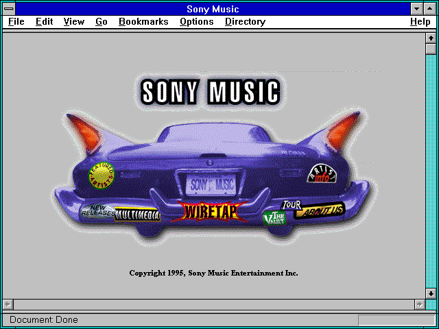 Screenshot of Sony Music