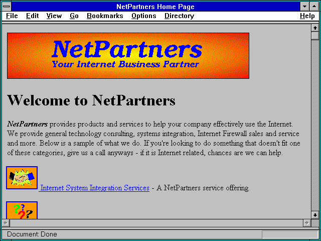 Screenshot of NetPartners Home Page