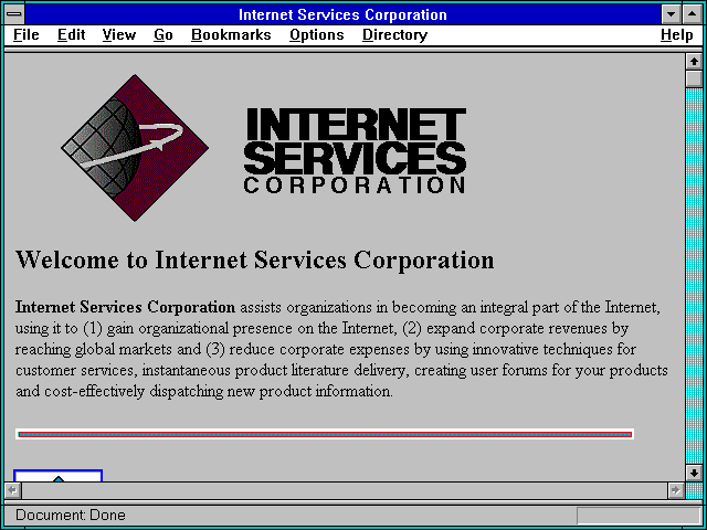 Screenshot of Internet Services Corporation