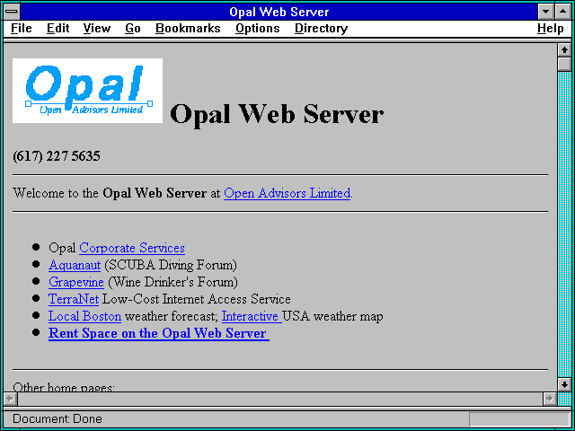 Screenshot of Opal Web Server