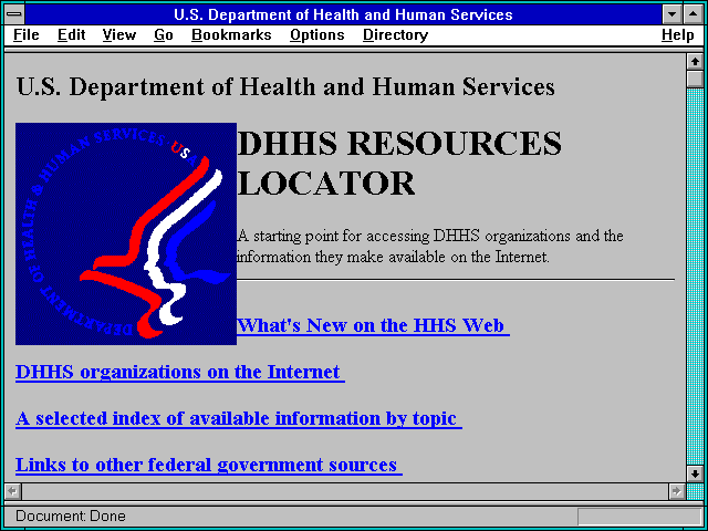 Screenshot of U.S. Department of Health and Human Services