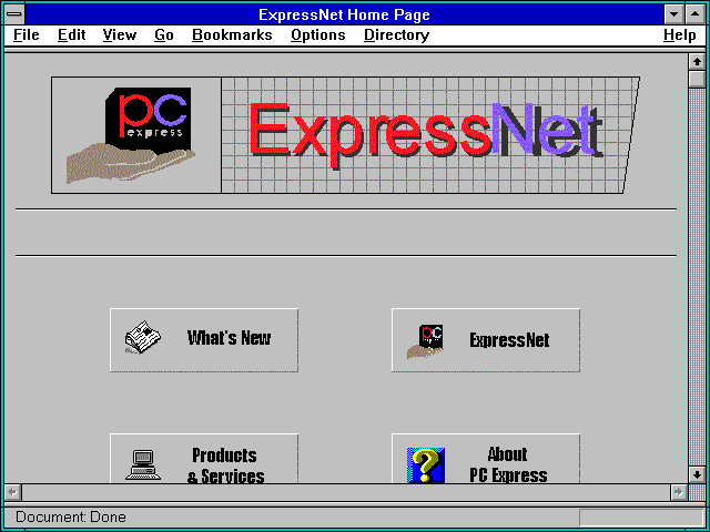 Screenshot of ExpressNet Home Page