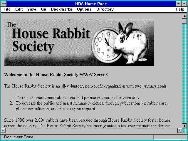 Screenshot of HRS Home Page