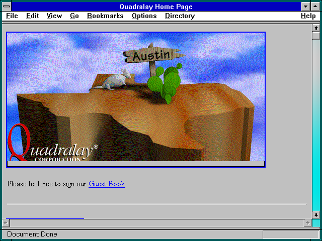 Screenshot of Quadralay Home Page