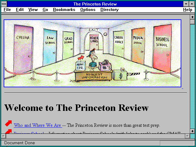 Screenshot of Princeton Review Online