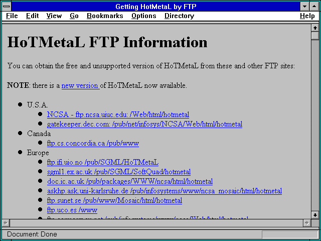 Screenshot of Getting HotMetaL by FTP
