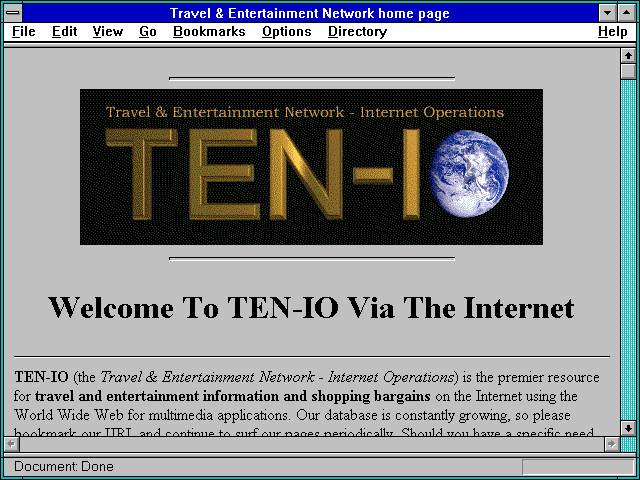 Screenshot of Travel & Entertainment Network home page