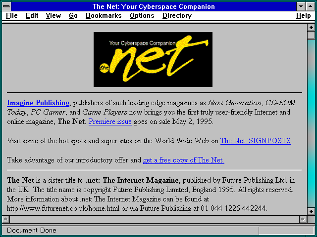 Screenshot of The Net: Your Cyberspace Companion