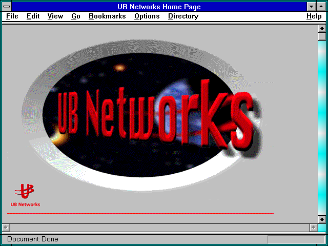 Screenshot of UB Networks Home Page