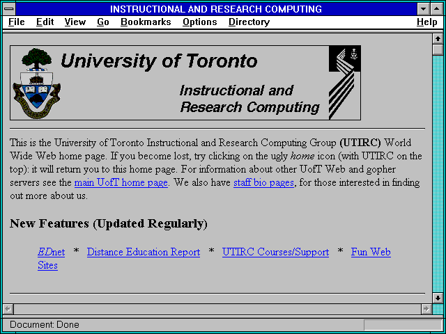 Screenshot of HTML at University of Toronto Beginner